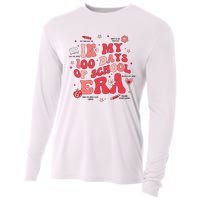 In My 100 Days Of School Era Retro Groovy 100th Day Teachers Cooling Performance Long Sleeve Crew