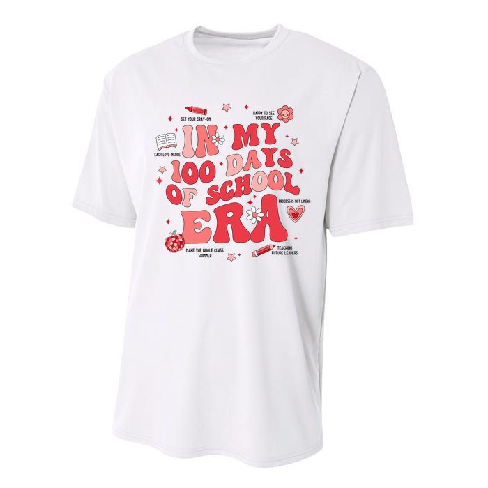 In My 100 Days Of School Era Retro Groovy 100th Day Teachers Performance Sprint T-Shirt