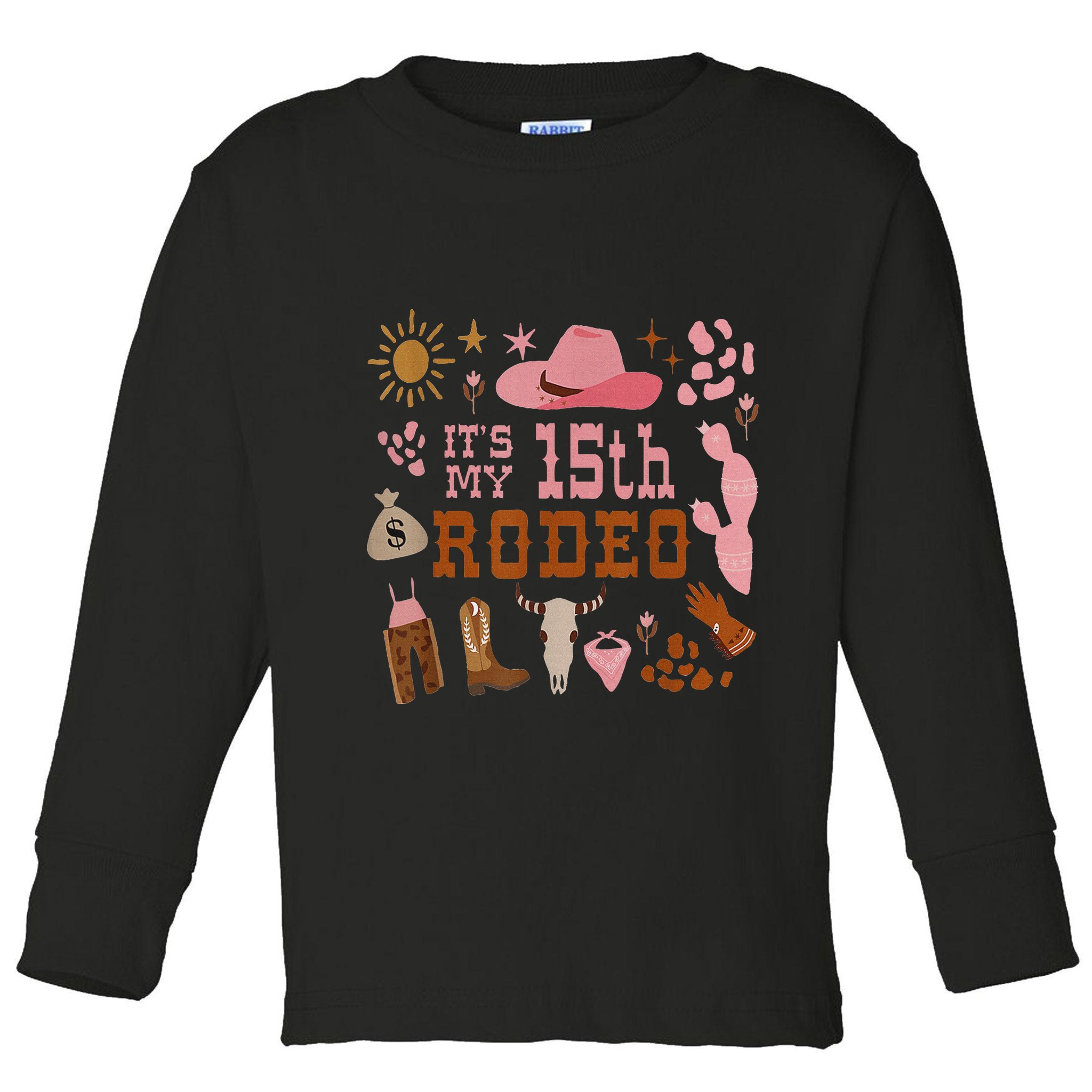ItS My 15 Year Old 15th Birthday Rodeo Cowgirl Toddler Long Sleeve Shirt