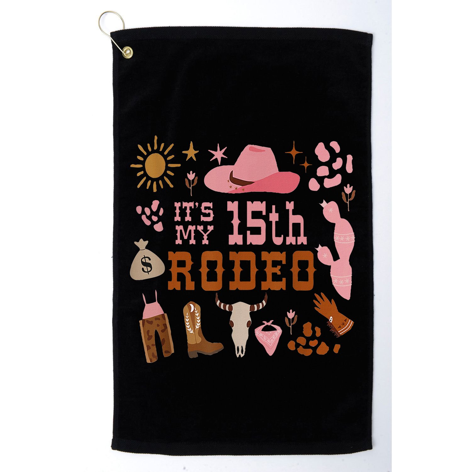 ItS My 15 Year Old 15th Birthday Rodeo Cowgirl Golf Towel