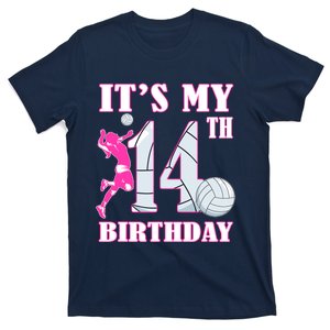 ItS My 14th Birthday Girl Volleyball Theme 14 Year Old T-Shirt