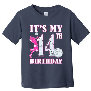 ItS My 14th Birthday Girl Volleyball Theme 14 Year Old Toddler T-Shirt