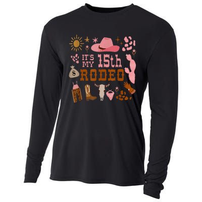 Its My 15 Year Old 15th Birthday Rodeo Cowgirl Cooling Performance Long Sleeve Crew