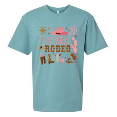 Its My 15 Year Old 15th Birthday Rodeo Cowgirl Sueded Cloud Jersey T-Shirt