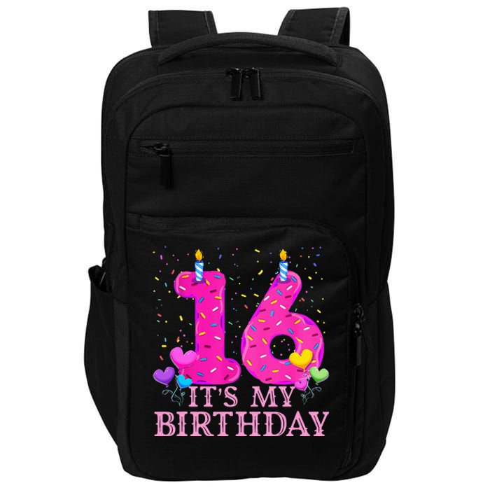 It's My 16th Birthday Sweet donut Happy 16 Year Old Impact Tech Backpack