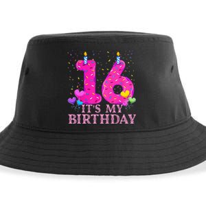 It's My 16th Birthday Sweet donut Happy 16 Year Old Sustainable Bucket Hat