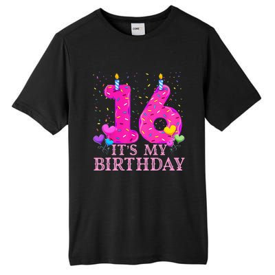 It's My 16th Birthday Sweet donut Happy 16 Year Old Tall Fusion ChromaSoft Performance T-Shirt