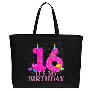 It's My 16th Birthday Sweet donut Happy 16 Year Old Cotton Canvas Jumbo Tote