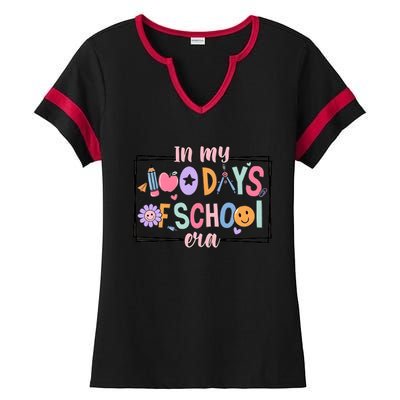 In My 100 Days Of School Era Back To School Ladies Halftime Notch Neck Tee