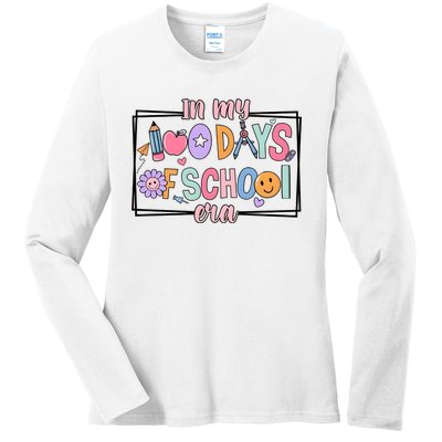 In My 100 Days Of School Era Back To School Ladies Long Sleeve Shirt