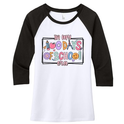 In My 100 Days Of School Era Back To School Women's Tri-Blend 3/4-Sleeve Raglan Shirt