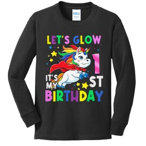 It's My 1st Birthday Unicorn 1 Year Olds Outfit Kids Long Sleeve Shirt