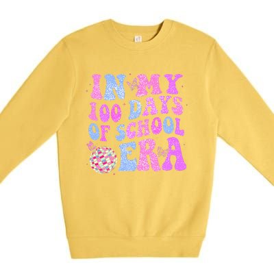 In My 100 Days Of School Era Retro Disco 100th Day Of School Premium Crewneck Sweatshirt