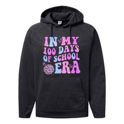 In My 100 Days Of School Era Retro Disco 100th Day Of School Performance Fleece Hoodie