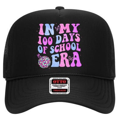 In My 100 Days Of School Era Retro Disco 100th Day Of School High Crown Mesh Back Trucker Hat