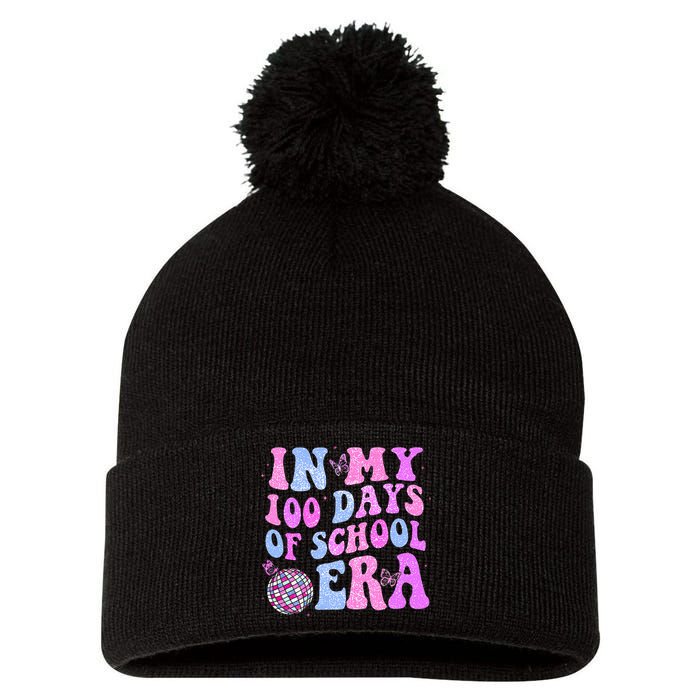 In My 100 Days Of School Era Retro Disco 100th Day Of School Pom Pom 12in Knit Beanie