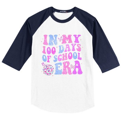 In My 100 Days Of School Era Retro Disco 100th Day Of School Baseball Sleeve Shirt