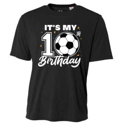 It's My 10th Birthday Soccer Football Ten 10 Years Old Cooling Performance Crew T-Shirt