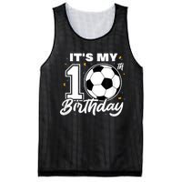 It's My 10th Birthday Soccer Football Ten 10 Years Old Mesh Reversible Basketball Jersey Tank