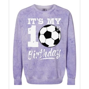 ItS My 10th Birthday Soccer Player 10 Bday Party Team Colorblast Crewneck Sweatshirt