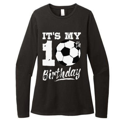 ItS My 10th Birthday Soccer Player 10 Bday Party Team Womens CVC Long Sleeve Shirt