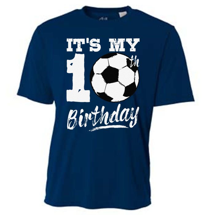 ItS My 10th Birthday Soccer Player 10 Bday Party Team Cooling Performance Crew T-Shirt