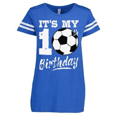 ItS My 10th Birthday Soccer Player 10 Bday Party Team Enza Ladies Jersey Football T-Shirt