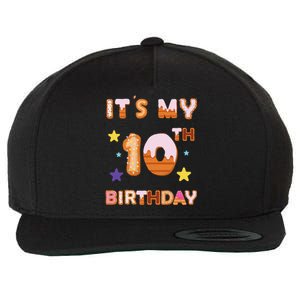 Its My 10th Birthday Sweet Donuts Funny 10 Year Old Wool Snapback Cap