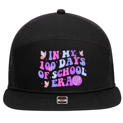 In My 100 Days Of School Era Retro Disco 100th Day Of School 7 Panel Mesh Trucker Snapback Hat