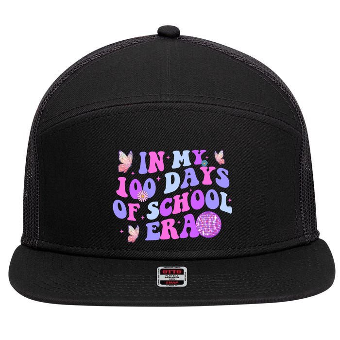 In My 100 Days Of School Era Retro Disco 100th Day Of School 7 Panel Mesh Trucker Snapback Hat