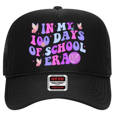 In My 100 Days Of School Era Retro Disco 100th Day Of School High Crown Mesh Back Trucker Hat