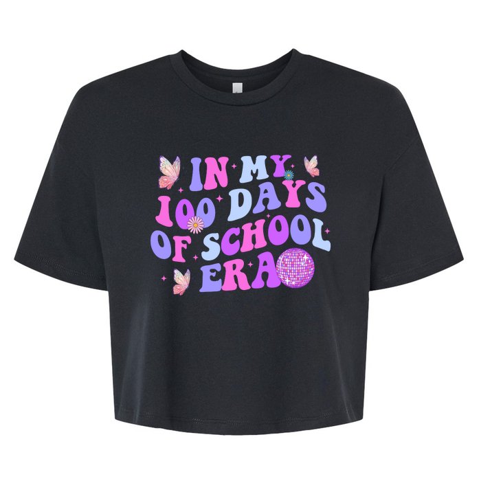 In My 100 Days Of School Era Retro Disco 100th Day Of School Bella+Canvas Jersey Crop Tee