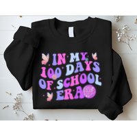 In My 100 Days Of School Era Retro Disco 100th Day Of School Sweatshirt