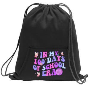 In My 100 Days Of School Era Retro Disco 100th Day Of School Sweatshirt Cinch Pack Bag