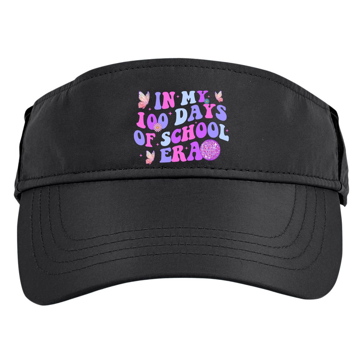 In My 100 Days Of School Era Retro Disco 100th Day Of School Adult Drive Performance Visor