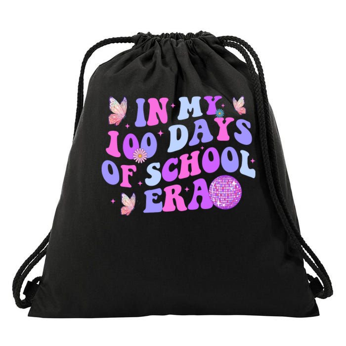 In My 100 Days Of School Era Retro Disco 100th Day Of School Drawstring Bag