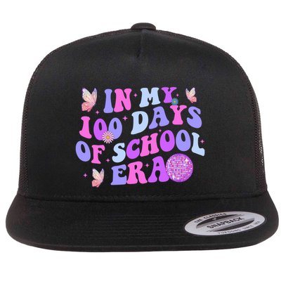 In My 100 Days Of School Era Retro Disco 100th Day Of School Flatbill Hat