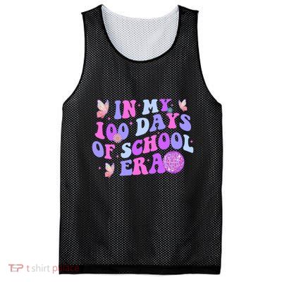 In My 100 Days Of School Era Retro Disco 100th Day Of School Mesh Reversible Basketball Jersey Tank