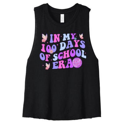 In My 100 Days Of School Era Retro Disco 100th Day Of School Women's Racerback Cropped Tank