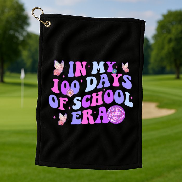 In My 100 Days Of School Era Retro Disco 100th Day Of School Golf Towel
