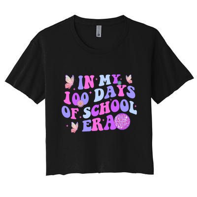In My 100 Days Of School Era Retro Disco 100th Day Of School Crop Top