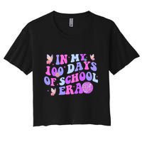 In My 100 Days Of School Era Retro Disco 100th Day Of School Crop Top