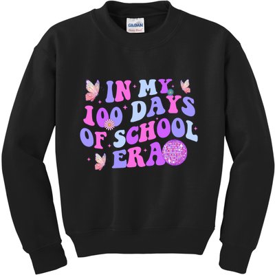 In My 100 Days Of School Era Retro Disco 100th Day Of School Kids Sweatshirt