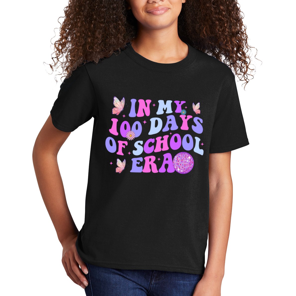 In My 100 Days Of School Era Retro Disco 100th Day Of School Kids T-Shirt