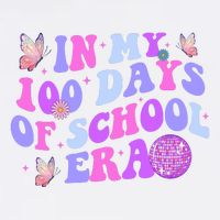In My 100 Days Of School Era Retro Disco 100th Day Of School Garment-Dyed Sweatshirt