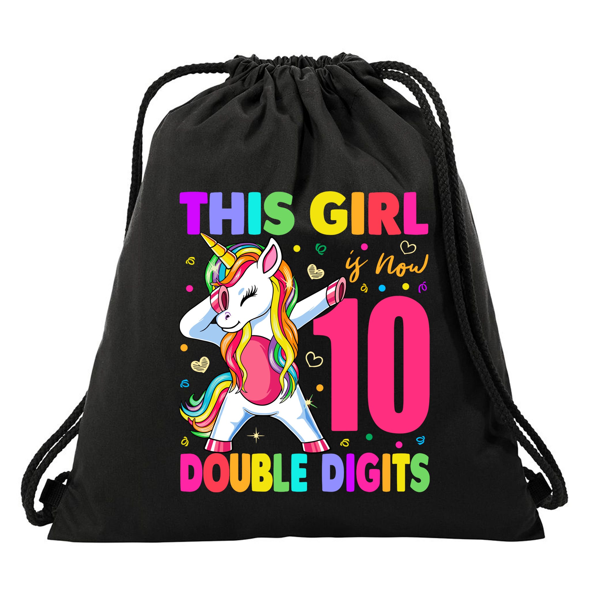 ItS My 10th Birthday Girl This Girl Is Now 10 Years Old Drawstring Bag