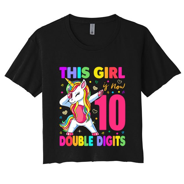 ItS My 10th Birthday Girl This Girl Is Now 10 Years Old Crop Top