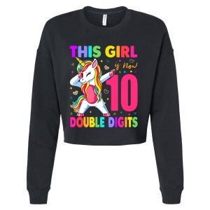 ItS My 10th Birthday Girl This Girl Is Now 10 Years Old Cropped Pullover Crew