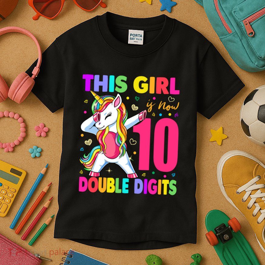 ItS My 10th Birthday Girl This Girl Is Now 10 Years Old Kids T-Shirt