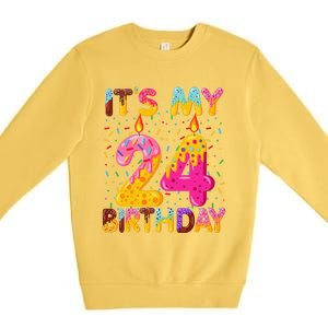 It's My 24th Birthday Sweet Donut 24 Years Old Funny Gift Premium Crewneck Sweatshirt